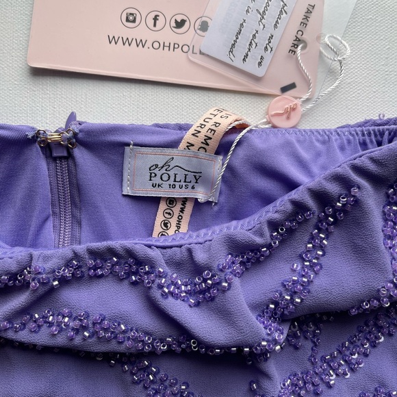 Oh Polly Lavender Sequin Mini Skirt - Picture 5 of 9